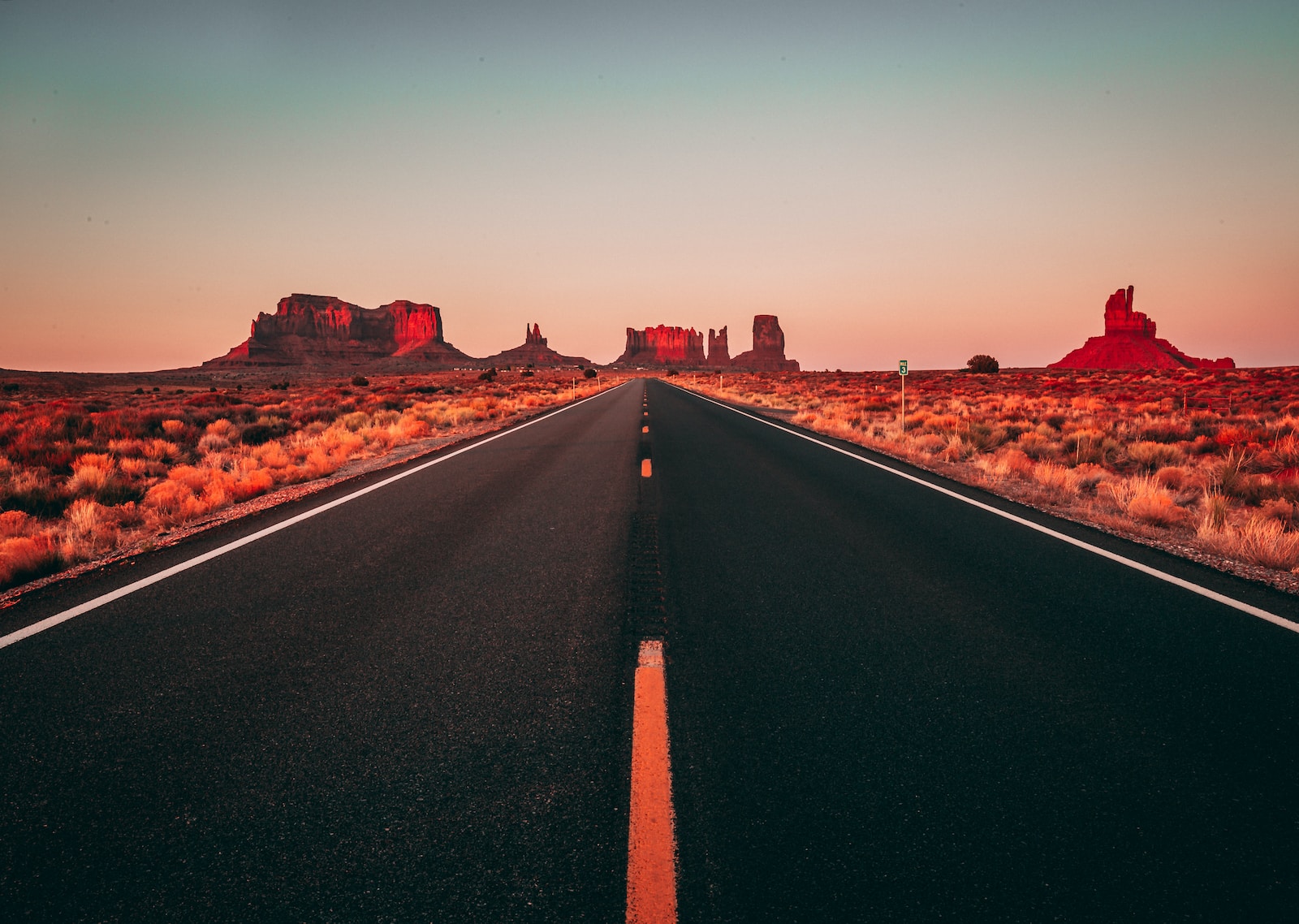 long exposure of black concrete road - Arizona