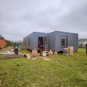 Painting a container house